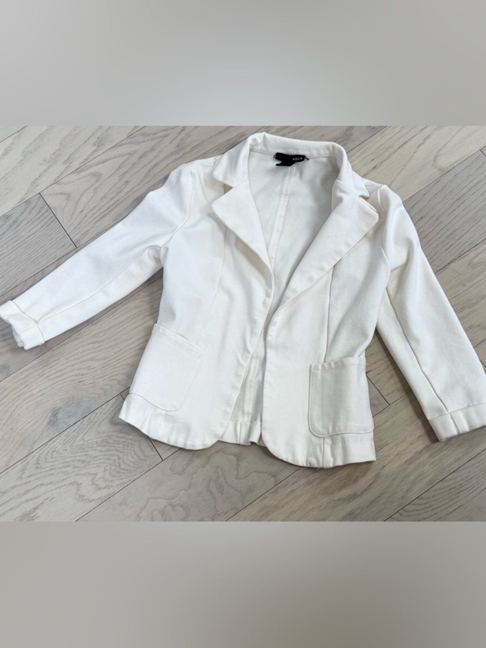 Aqua Cropped Cream Blazer Jacket
